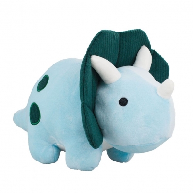 Dinossauro Triceratops Azul 21cm Pelucia
