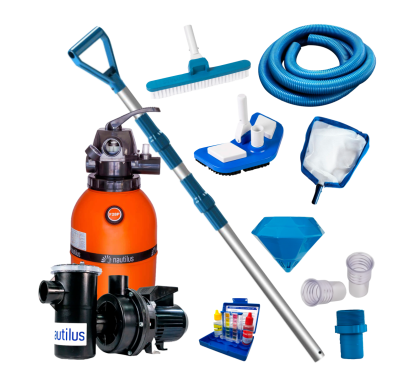 Filtro F280P Bomba 1/4 NBFC0 Nautilus KIT Piscina até 24000L