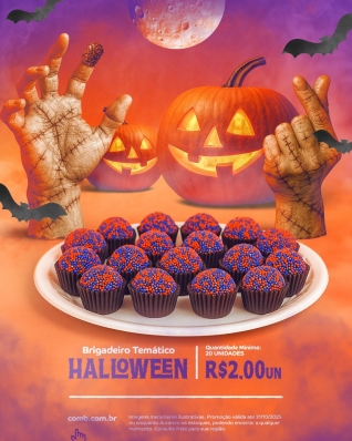 Brigadeiro Laranja e Roxo Halloween