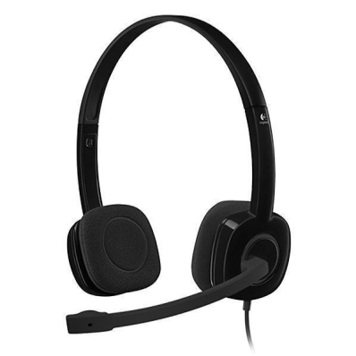 Headset Logitech H151 com 3.5 MM para PC/Smartphone e Tablet - Preto