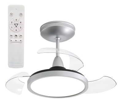 Ventilador De Teto Aliseu Retrátil Mid Prata Diâmetro 70 Cm Quantidade De Pás 3