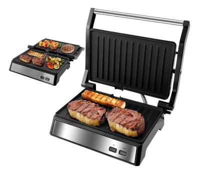 Sanduicheira Grill Elétrica Press Misteira Abertura 180 Inox Cor Preto