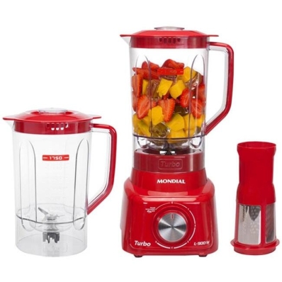 Liquidificador Mondial Turbo L-900W - 900W/ 220V - Vermelho
