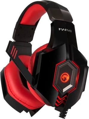 Fone Headset para Jogos Marvo Scorpion HG8919 USB Preto/Vermelho