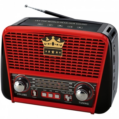 Radio Portatil AM/FM/SW Megastar RX455BTR 500 Watts P.M.P.O com Bluetooth Bivolt - Preto/Vermelho