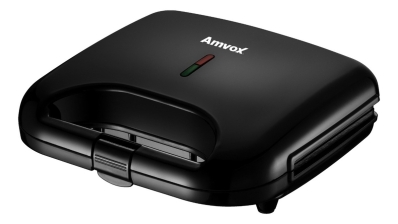Sanduicheira e Grill Elétrica 750W Lanches Dupla Antiaderente Preta Amvox AMS 370 BLACK