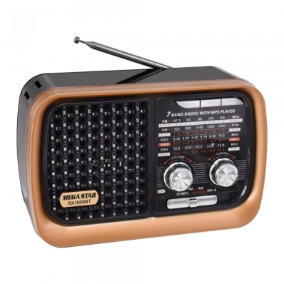 Radio Portatil Mega Star RX1906BT AM/FM Gold