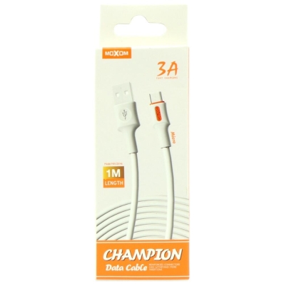 Cabo Micro USB Moxom MX-CB146 3A (1 Metro) Branco
