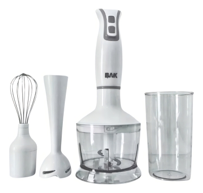 Mixer Portatil 3x1 250w Batedor Potente Triturador Bak Cor Branco