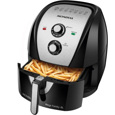 Fritadeira Eletrica Mondial AFN-80BI 220V - Preto/Prata 8L