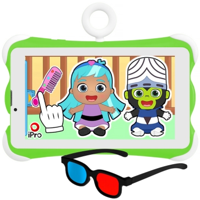 Tablet Ipro SPEED-6 Kids 4G/ Wi-Fi 32GB/ 2GB Ram de 7" 2MP/ 0.3MP - Verde/ Branco