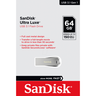 Pen Drive 64GB Sandisk Z74 Ultra Luxe USB 3.1
