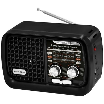 Radio Portatil Megastar RX1906BT AM/FM - Black