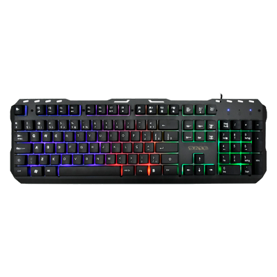 Teclado Gamer Satellite AK-851 USB/RGB Portugues - Prata e Preto