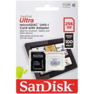 Cartao Microsd 256GB Sandisk Ultra 100MB/s C10