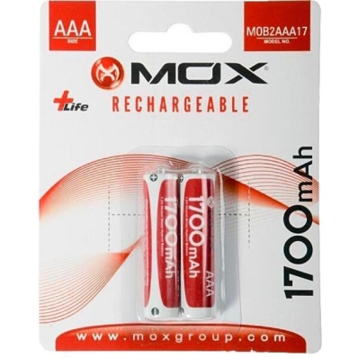 Pilha Mox AAA Recarregavel 1700MAH MOB2AAA17 (2 Unidades)