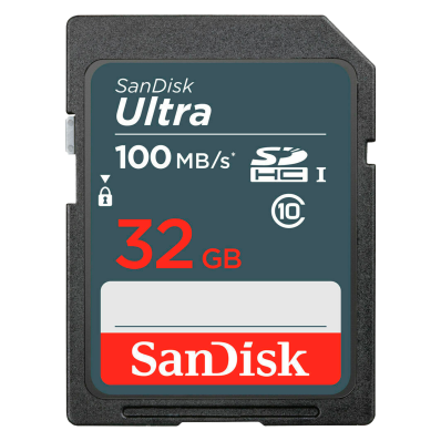 Cartao de Memoria SD Sandisk C10 32GB 100MBS SDHC Ultra - (SDSDUNR-032G-GN6IN)