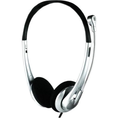 Fone de Ouvido Satellite AE-218 com Microfone - Plata/Preto