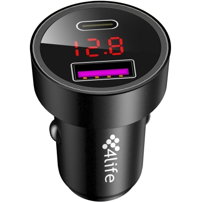 Carregador para Carro 4LIFE FLCC18ACB USB-C - Preto