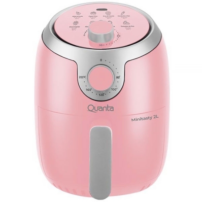 Fritadeira Eletrica Quanta Minitasty QTAF230 1.000 Watts 127V ~ 60HZ - Rosa/Prata