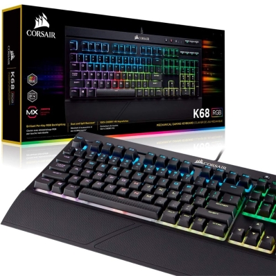 Teclado Gamer Corsair K68 RGB USB CH-9102010-Na - Preto (Ingles)