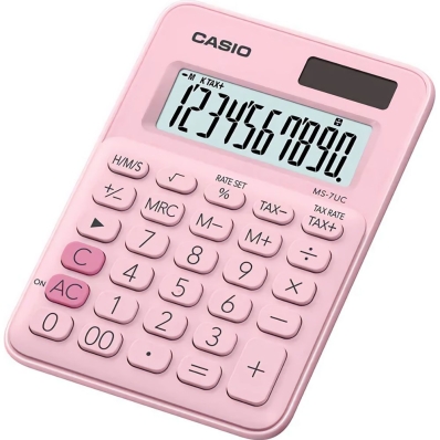 Calculadora Compacta Casio MS-7UC-PK - Rosa