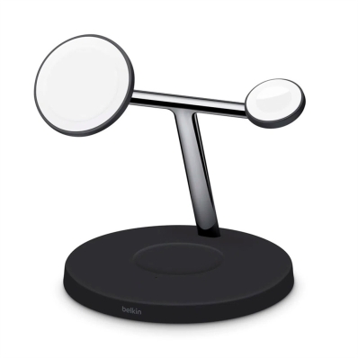Carregador Wireless Belkin 3-IN-1 15W iPhone 12/13/14-Watch-Airpod Preto - WIZ017TTBK