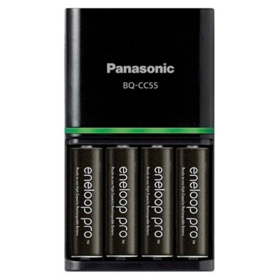 Carregador Panasonic para Pilhas Recarregaveis AA com 4 Pilhas 2550 Mah (Bivolt)