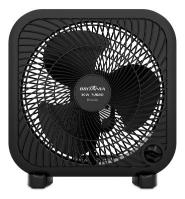 Ventilador Circulador Britânia 30w 3 Velocidades Bca25a Estrutura Preto Pás Preto Diâmetro 23 cm Frequência 60Hz Material das pás Plástico