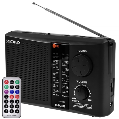 Radio Portatil Xion XI-RA28BT com SD/USB/Bluetooth - Preto