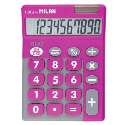 Calculadora Milan Duo Nata BY 10 Digitos 150610TDPBL - Rosa