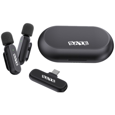 Microfone Sem Fio Satellite A-MK251 USB-C para Smartphone - Preto