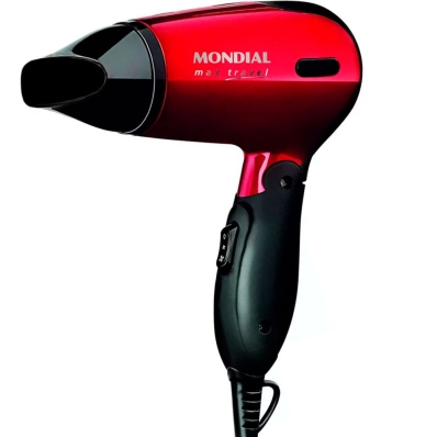 Secador de Cabelo Mondial Max Travel SC-10 1200 W 220V - Preto/Vermelho