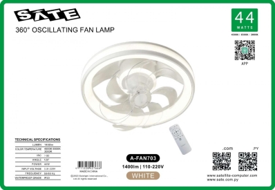 Ventilador de Teto Sate c/Luminaria A-FAN703 44W