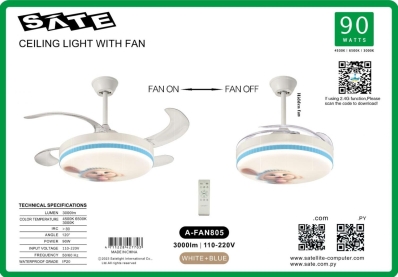 Ventilador de Teto Sate c/Luminaria A-FN805 90W