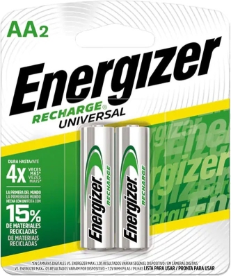 Pilha Energizer AA Recarregavel 2000MAH BP2 (2 Unidades)