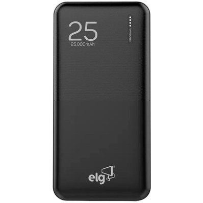 Carregador Portatil Elg PB250MAX 25.000MAH 2X USB 2.1A/1A - Preto