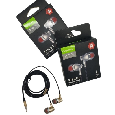 Fone de Ouvido Ecopower EP-H138 com Microfone - Dourado/Preto