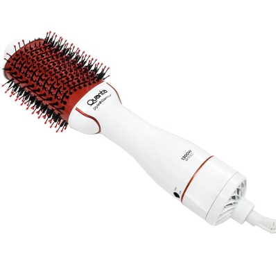 Escova Secadora de Cabelo Quanta QTES6000N 1300 W 2 Em 1 Bivolt - Branco/Vermelho