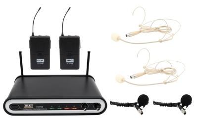 Microfone de Lapela e Diadema Sem Fio Uhf BLG IU-2070B