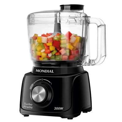 Mini Processador de Alimentos Mondial Turbo Pratic MP-16-B - 300W - 500ML - 220V - Preto