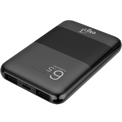 Carregador Portatil Elg PB65 6.500 Mah USB - Preto