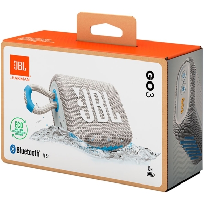 Caixa de Som Portatil JBL Go 3 Eco - Branco
