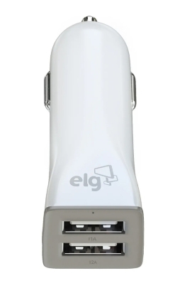 Carregador Veicular Elg CC2SE Polimero de Alta Resistencia 2X USB 1A/2A - Branco