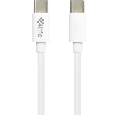 Cabo USB-C 4LIFE FLC-C61TPE - Branco 1 Metro
