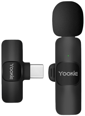 Microfone Sem Fio para Celular Yookie YE13 USB-C - Preto