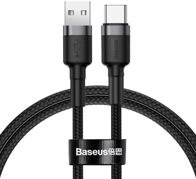 Cabo USB-A para USB-C Baseus Cafule CATKLF-BG1 (1 Metro) - Gray/Black