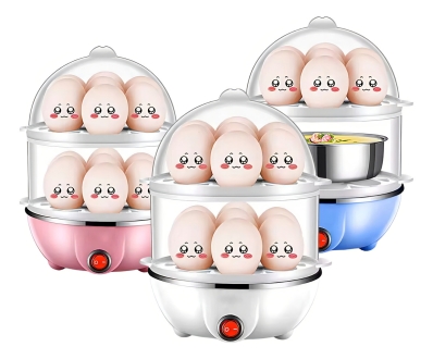 Cozedor Elétrico Ovos, Legumes E Mais 2 Andares Até 14 Ovos Cor Amarelo