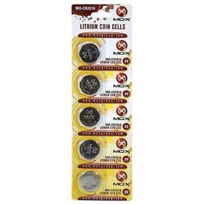 Bateria Mox Mo- CR2016 com 5 Unidades 3V