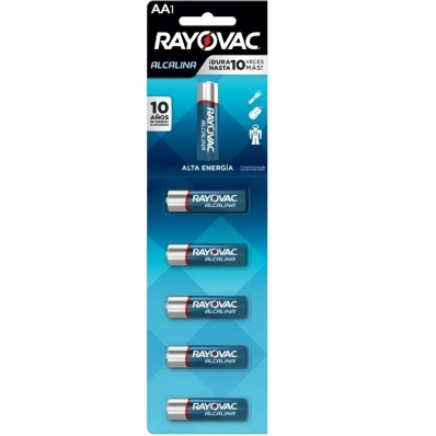Pilha Alcalina Rayovac LR6 AA Tira - 5 Unidades